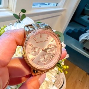 Michael Kors bronze watch, pre-owned, battery just replaced prior to listing.